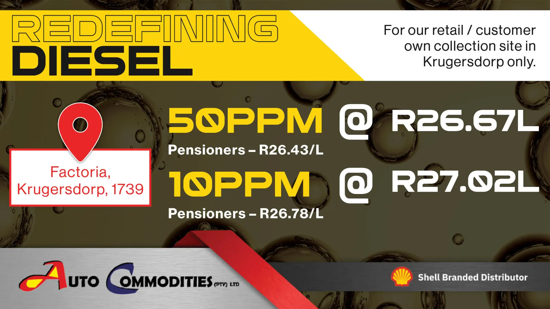 Collect premium diesel directly from our Krugersdorp site | Auto Commodities