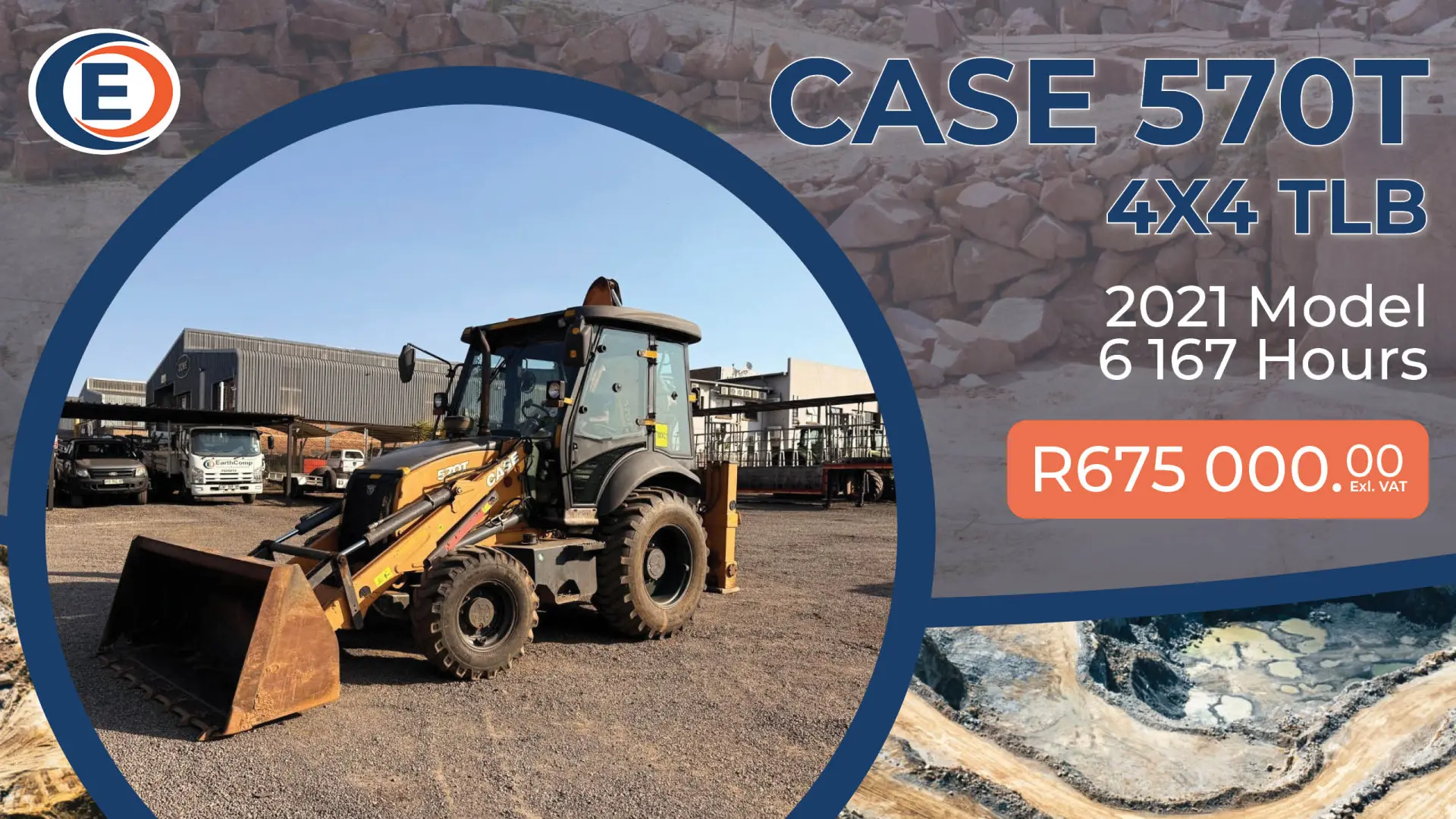 2021 CASE 570T 4X4 TLB | 6167 Hours | EarthComp