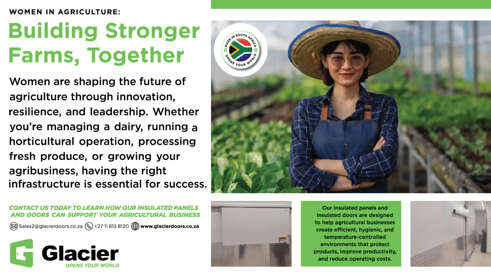 Glacier insulated panels &amp; doors: Empowering women in agriculture