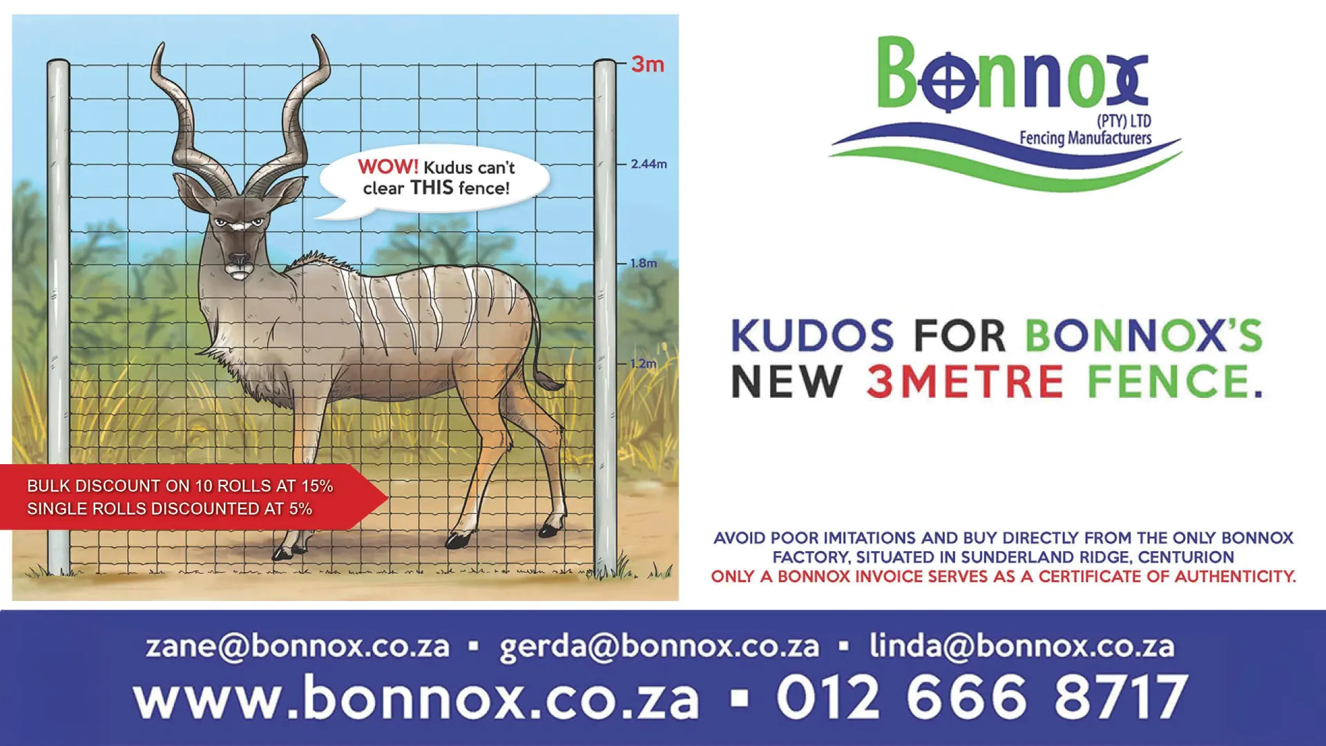 Kudus can’t clear this! Discover Bonnox’s New 3-Metre Fence
