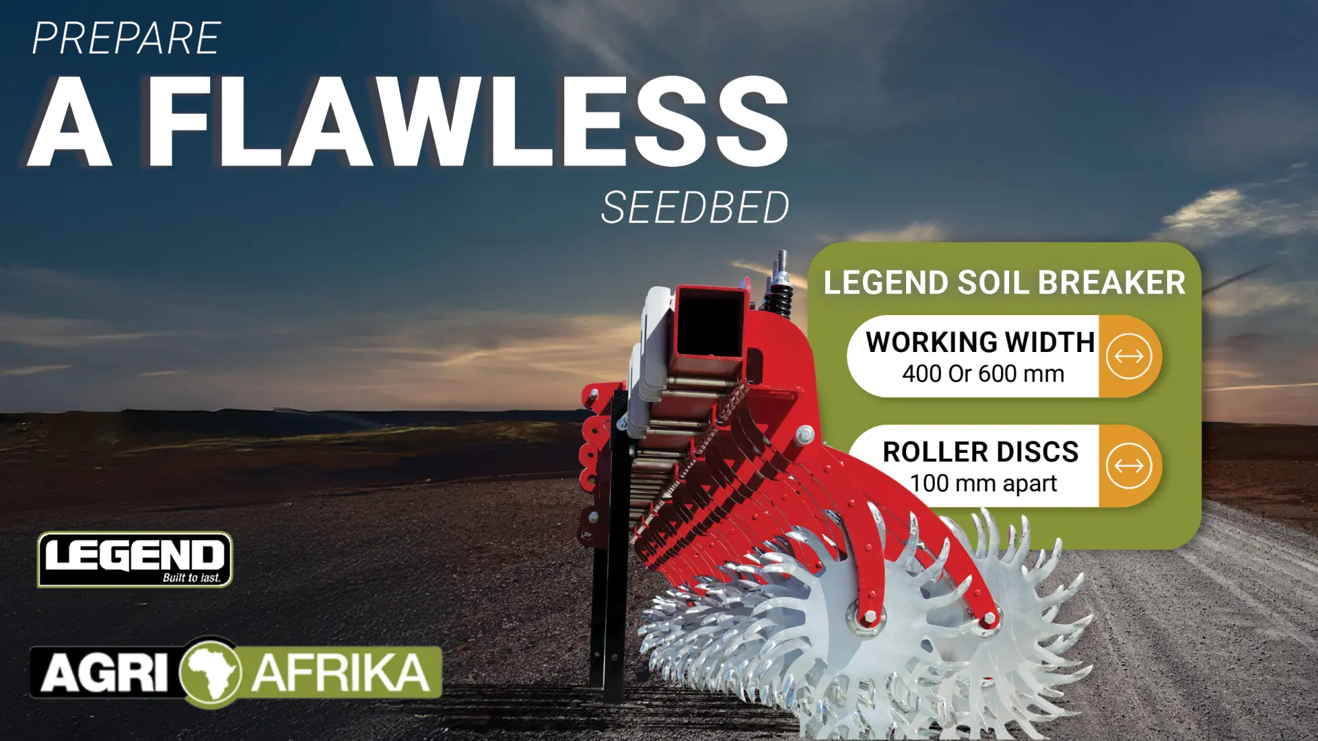 Prepare a flawless seedbed | LEGEND Soil Breaker | Agri Afrika