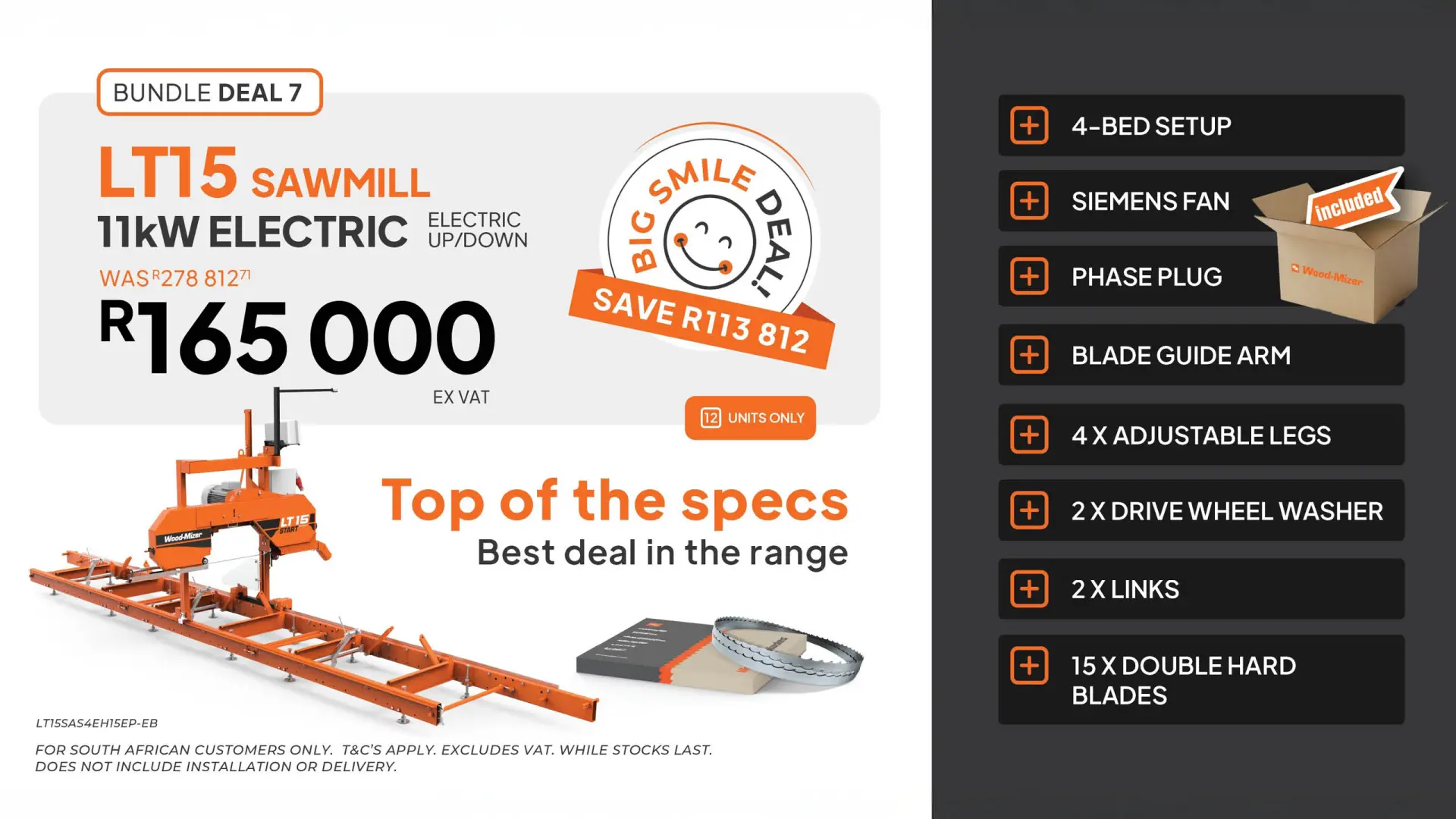 Bundle Deal 7 | LT15 Sawmill 11kW Electric | Wood-Mizer