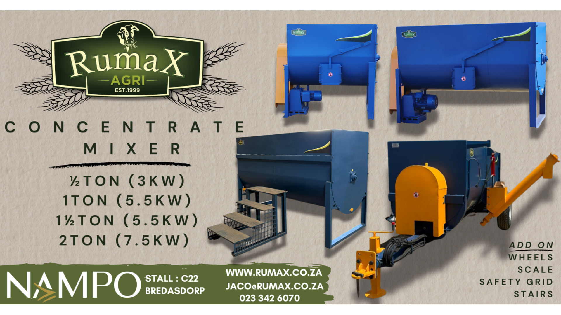 Heavy-Duty Rumax Livestock Feed &amp; Concentrate Mixer | Rumax Agri