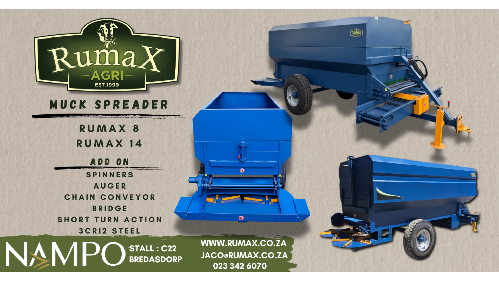 Heavy-Duty Rumax Muck &amp; Manure Spreader (RumaX 8 &amp; 14) | Rumax Agri
