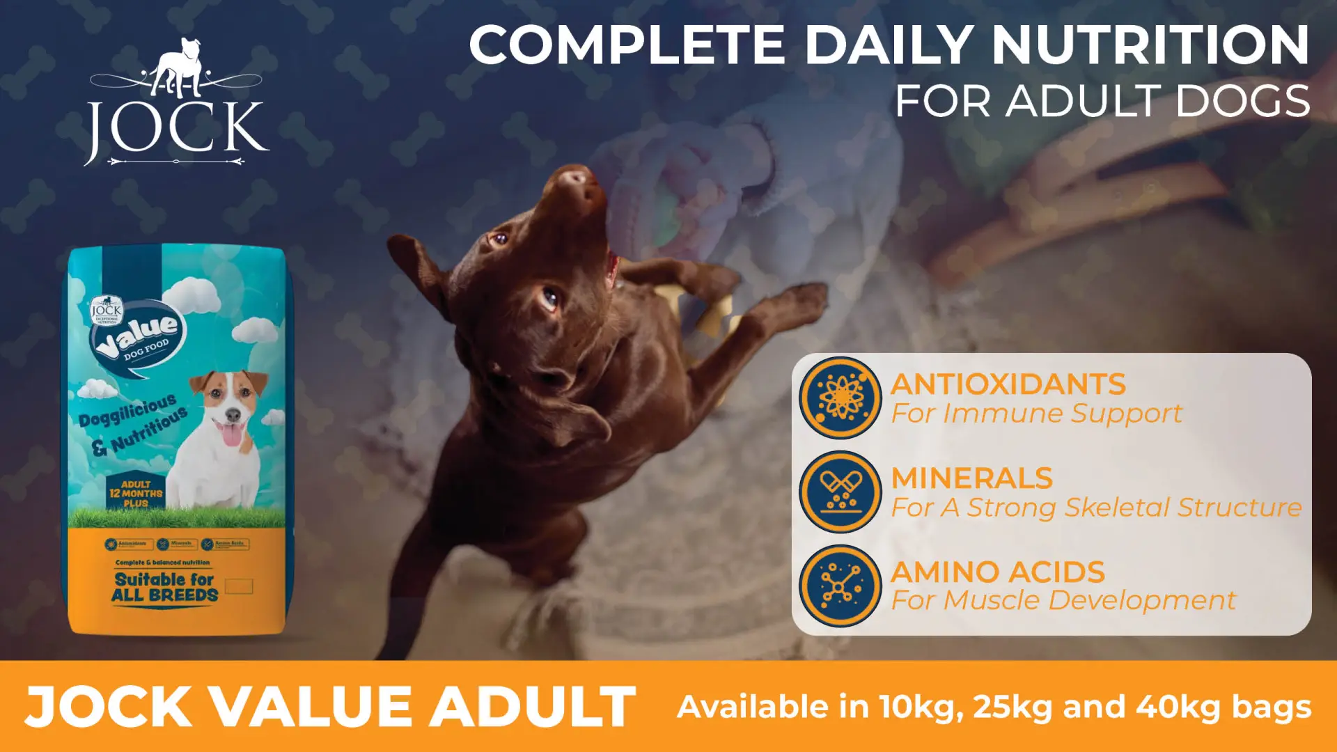 Complete daily nutrition for adult dogs | JOCK Value Adult