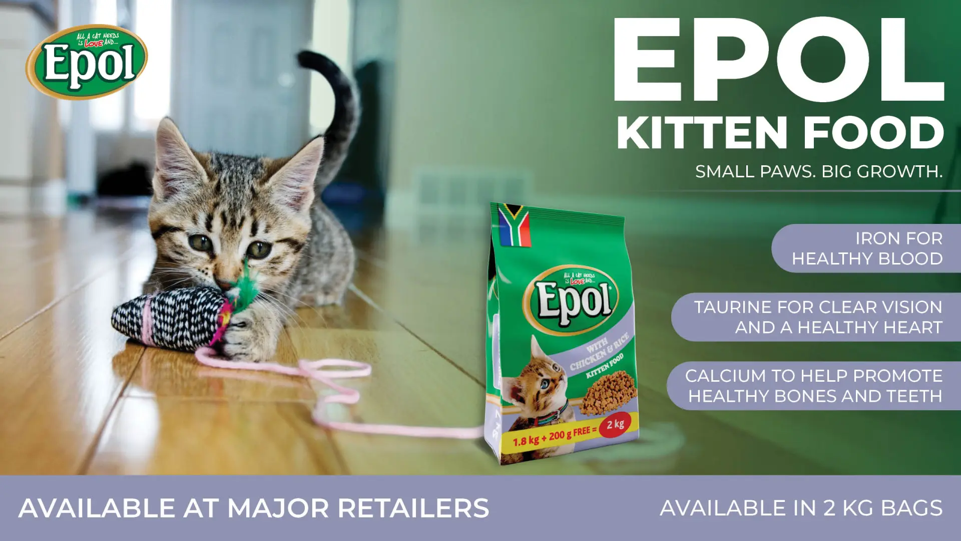 Small paws. Big growth.| EPOL Kitten Food