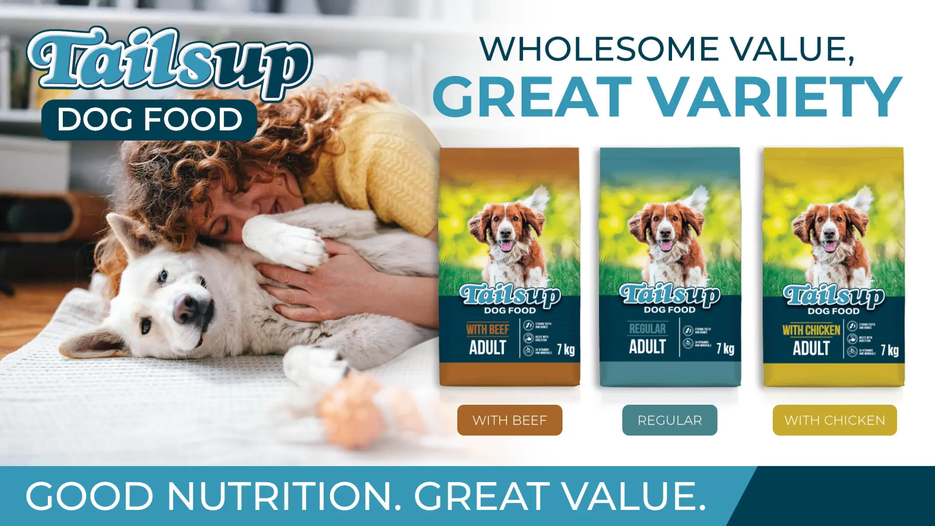 Wholesome value, great variety | Tailsup Dog Food