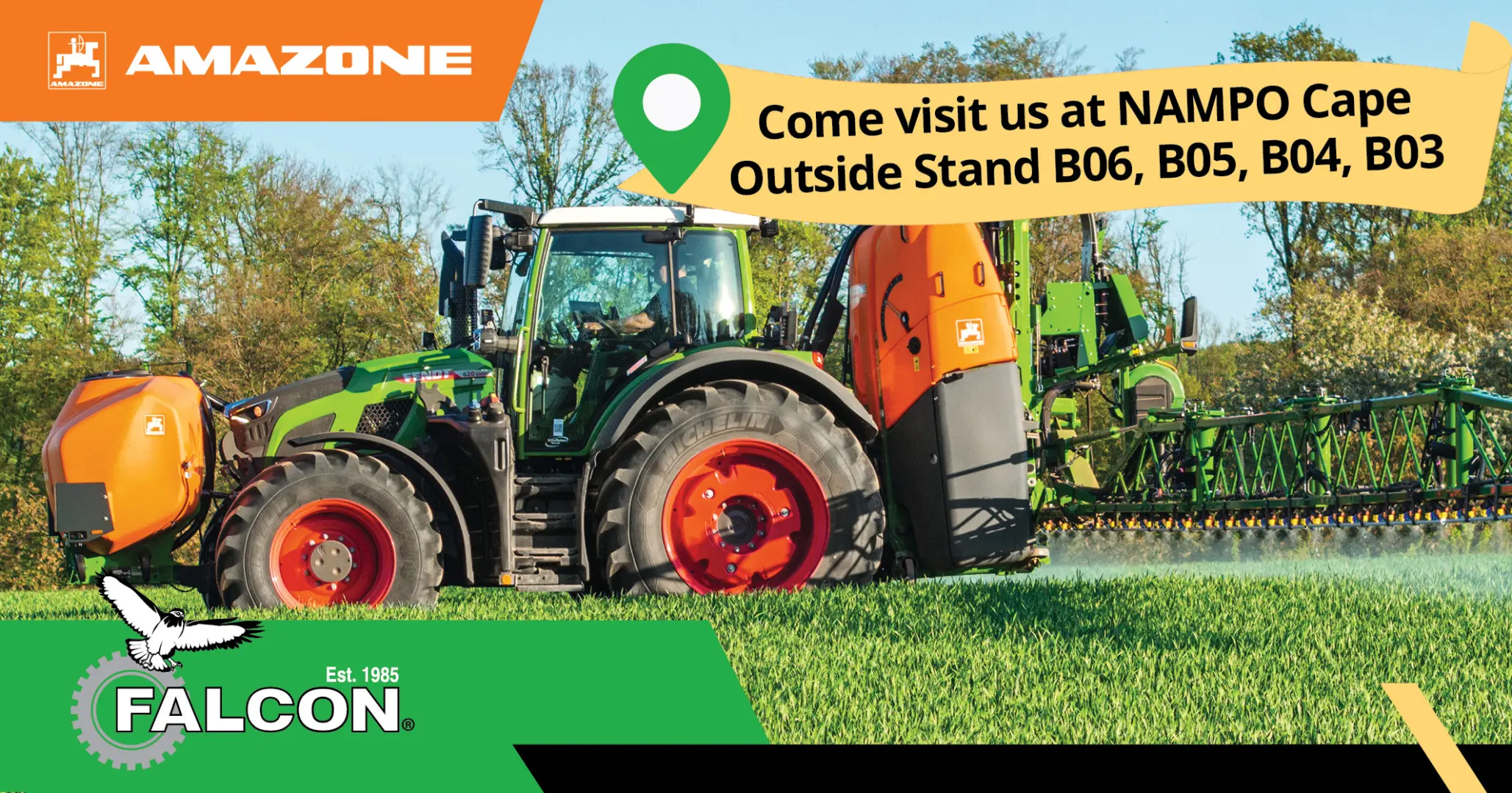 Visit at NAMPO Cape 2026! | Outside Stands B03, B04, B05, B06 | Falcon Equipment