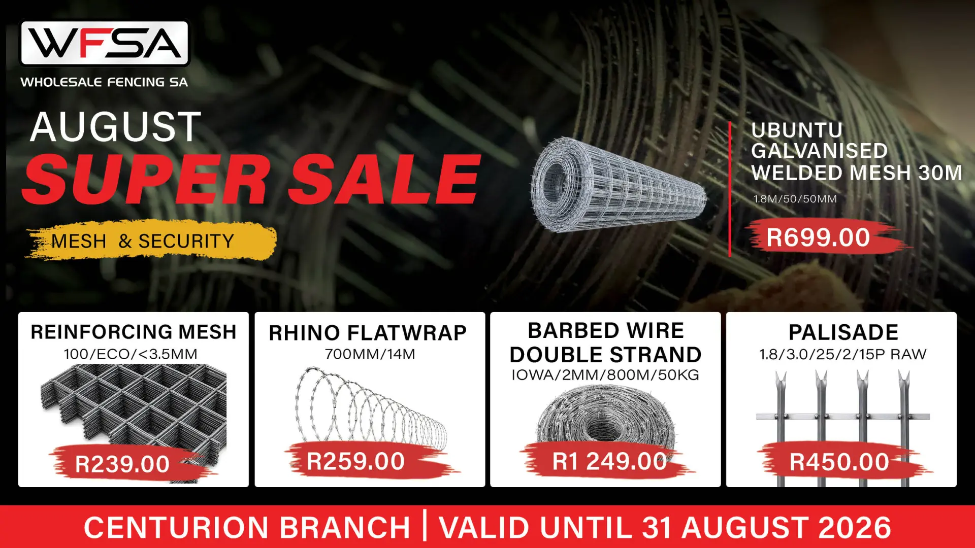 August SUPER SALE | Mesh &amp; Security | Wholesale Fencing