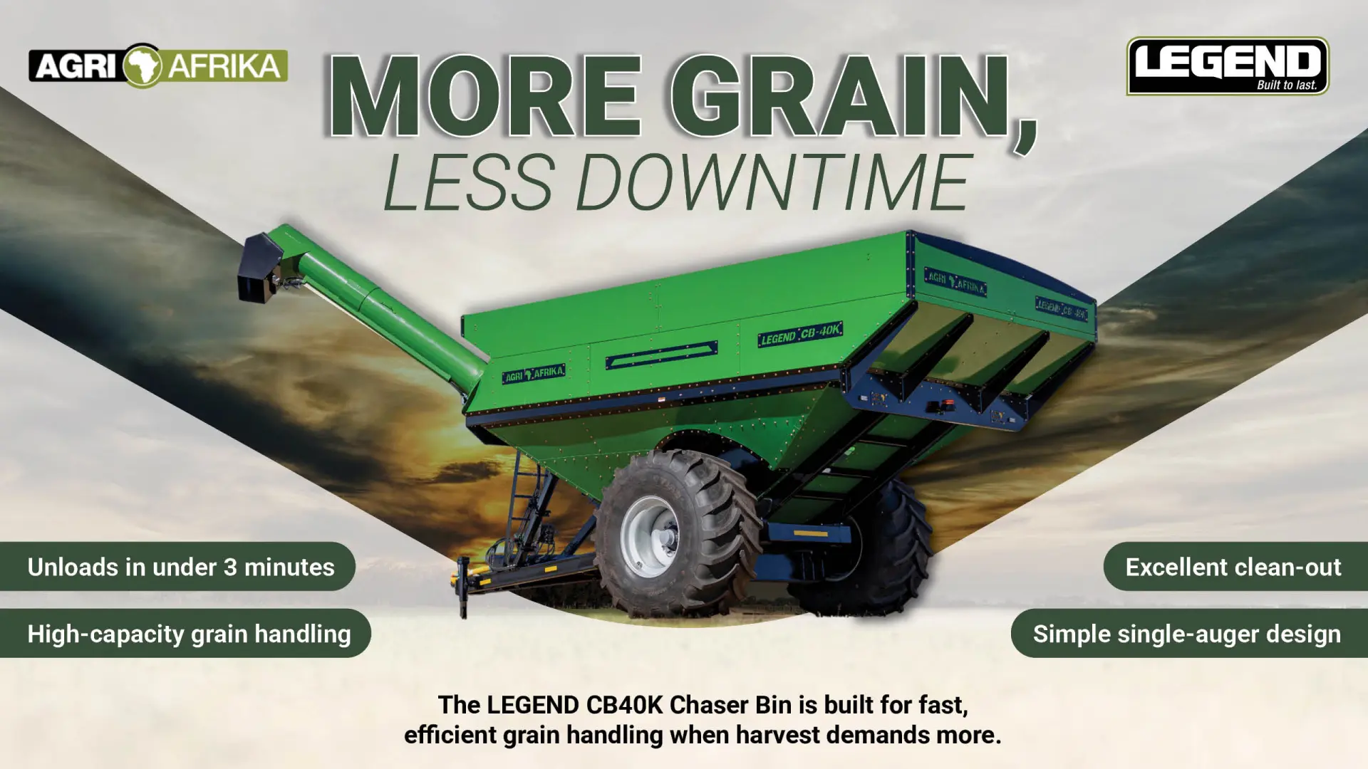 More Grain, Less Downtime: Fast &amp; Efficient Harvest Handling with Legend CB-40K | Agri Afrika