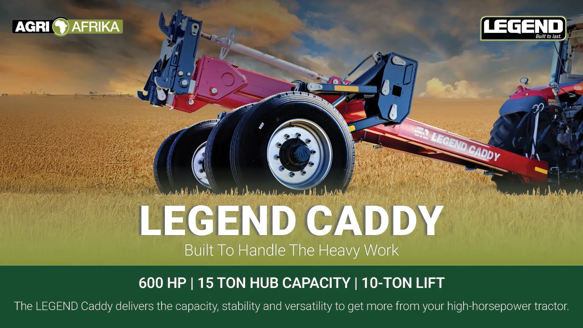 600 HP &amp; 10-Ton Lift Power: Legend Caddy | Agri Afrika