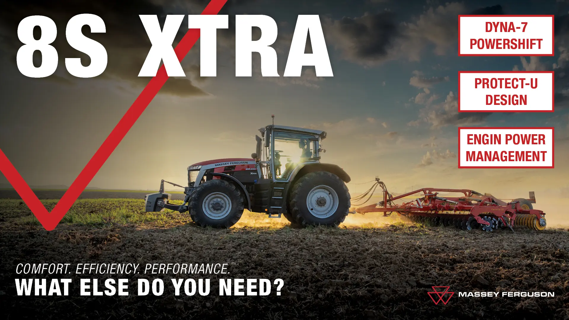 Massey Ferguson 8S Xtra | 245 – 305 HP (183 – 227 kW) 