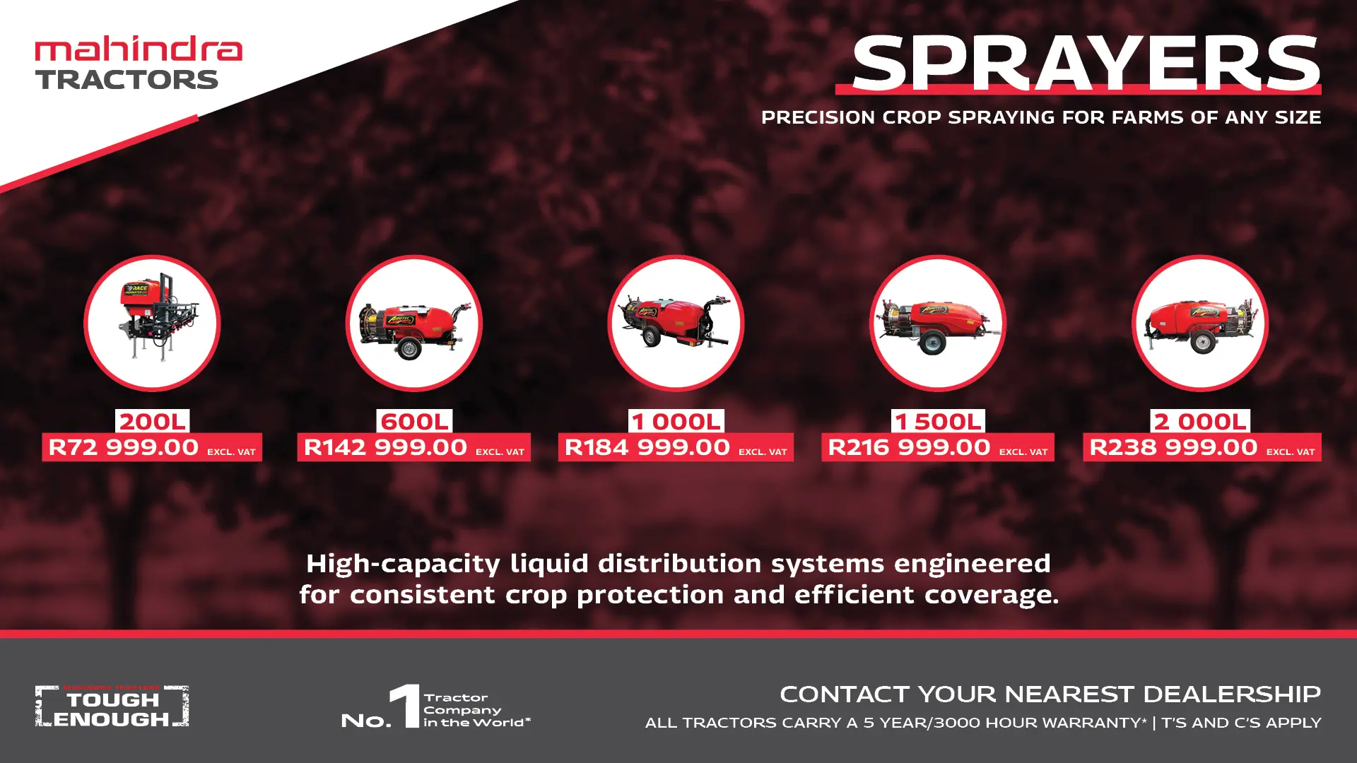 Sprayers 600 L / 2000 L | Mahindra Tractors