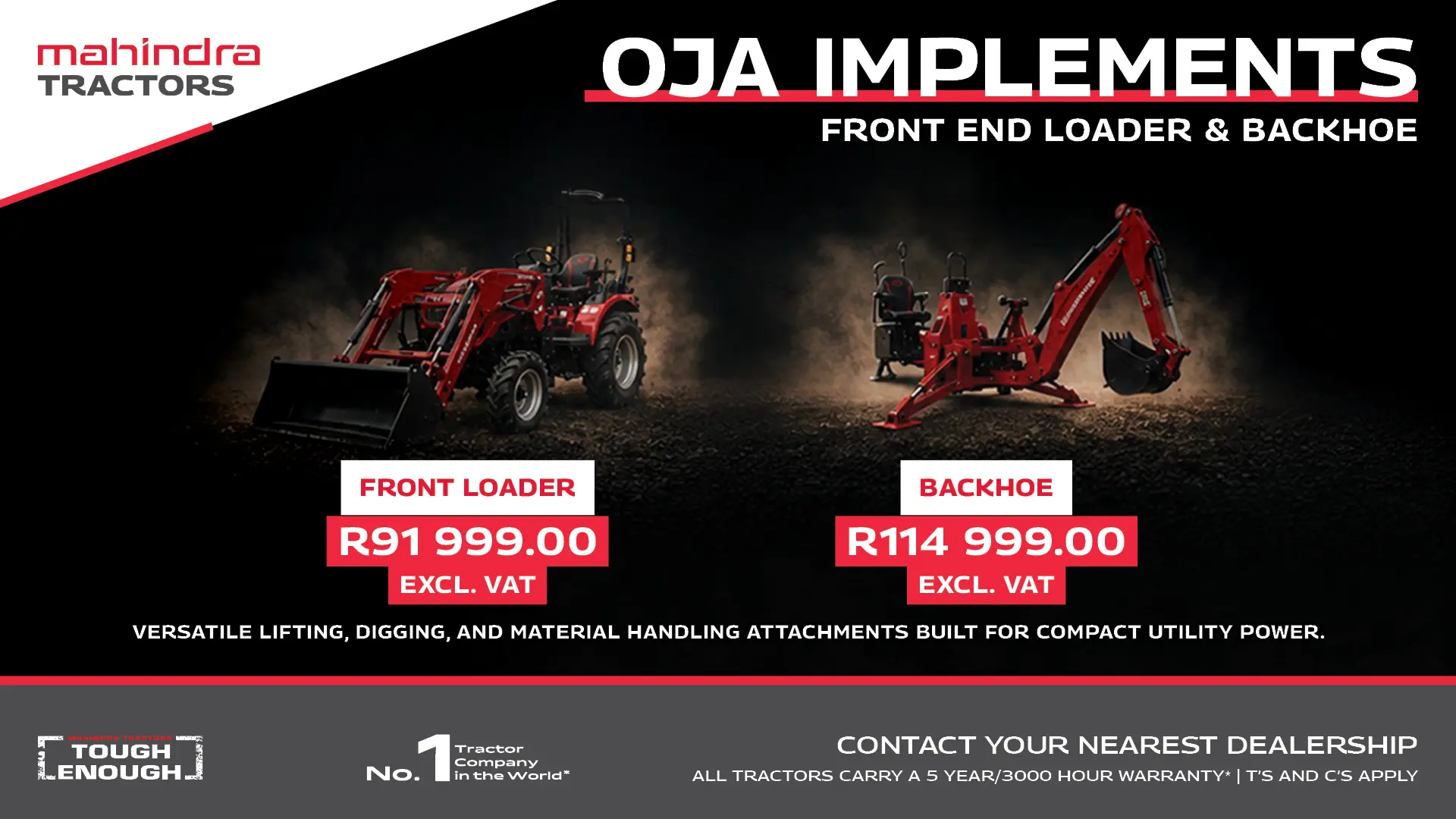 OJA Implements – Front loader, Backhoe | Mahindra Tractors