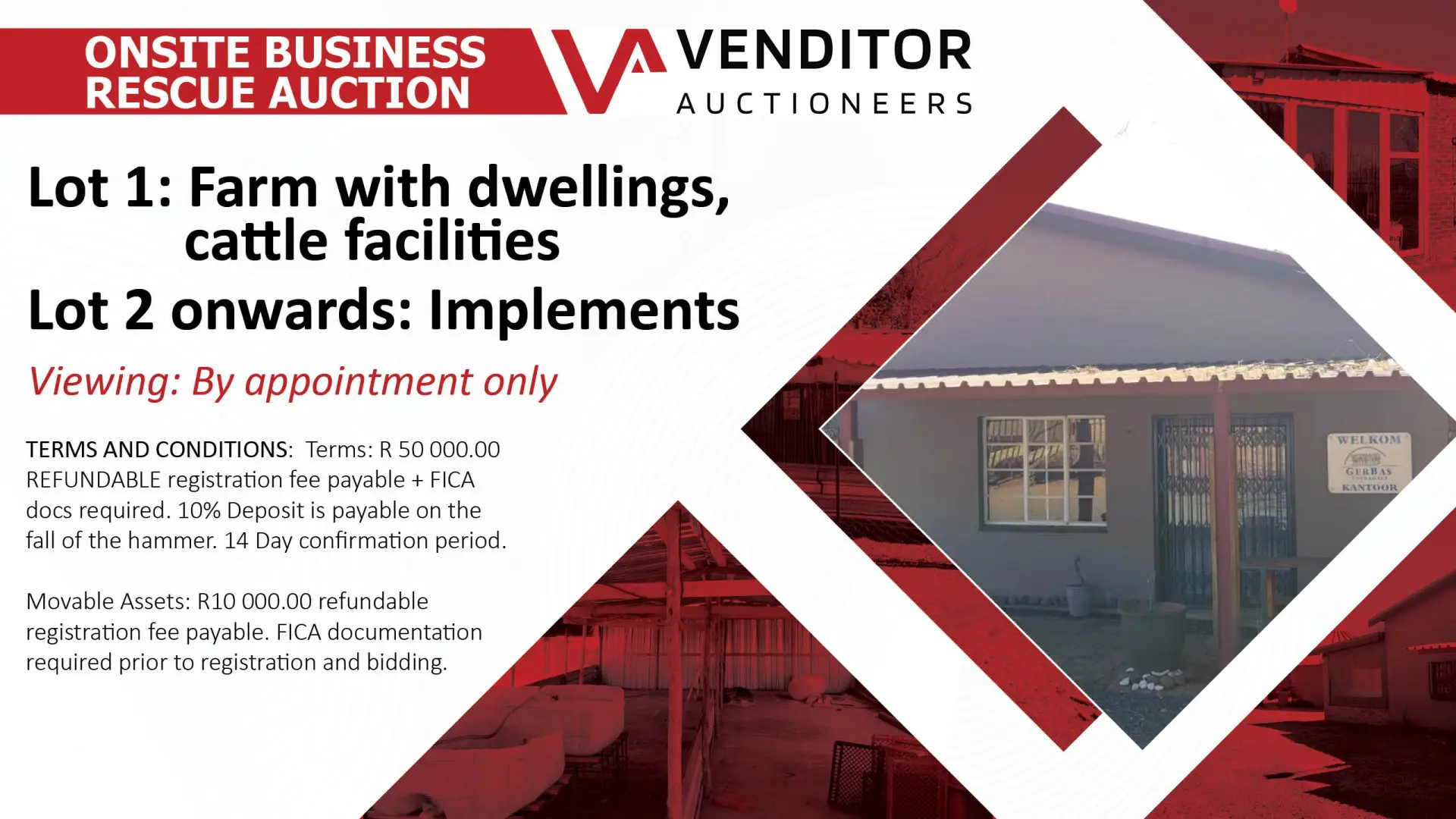 Venditor Business Rescue Auction: ±38 Ha Cattle Feedlot Farm &amp; Implements | 16 September 2026 | Heidelberg 