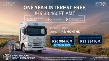 One year INTEREST FREE | JH6 33.460FT-AMT | FAW Trucks Southern Africa