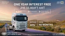 One year INTEREST FREE | JH6 33.460FT-AMT | FAW Trucks Southern Africa