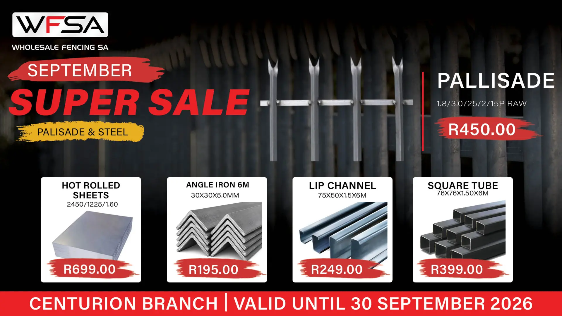 September SUPER SALE | Palisade &amp; Steel | Wholesale Fencing