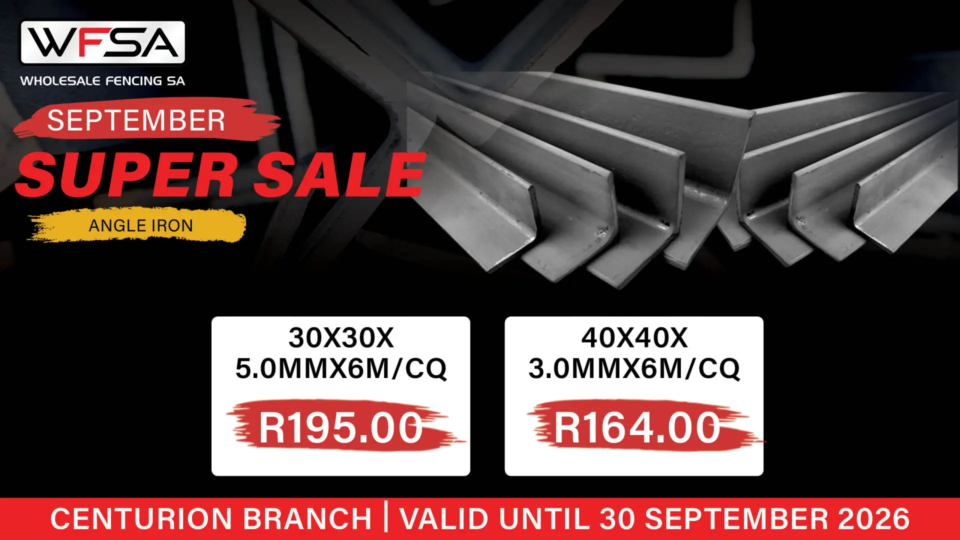 September SUPER SALE | Angle Iron | Wholesale Fencing