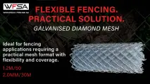 Reliable Perimeter Security with Galvanised Diamond Mesh (1.2m/50 – 2.0mm/30m) | Wholesale Fencing