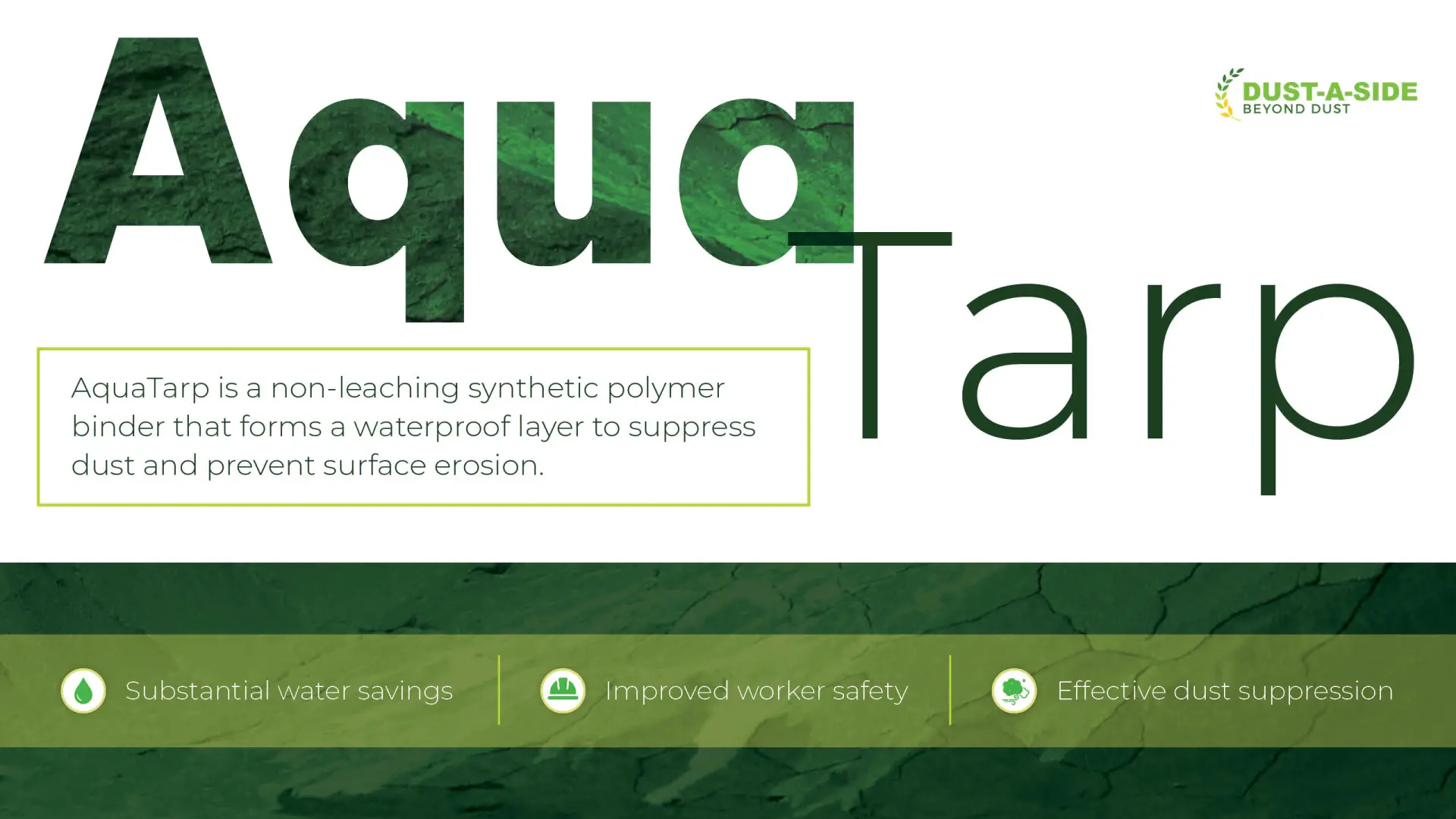 AquaTarp: Long-Lasting Dust Suppression &amp; Surface Protection | Dust-a-Side