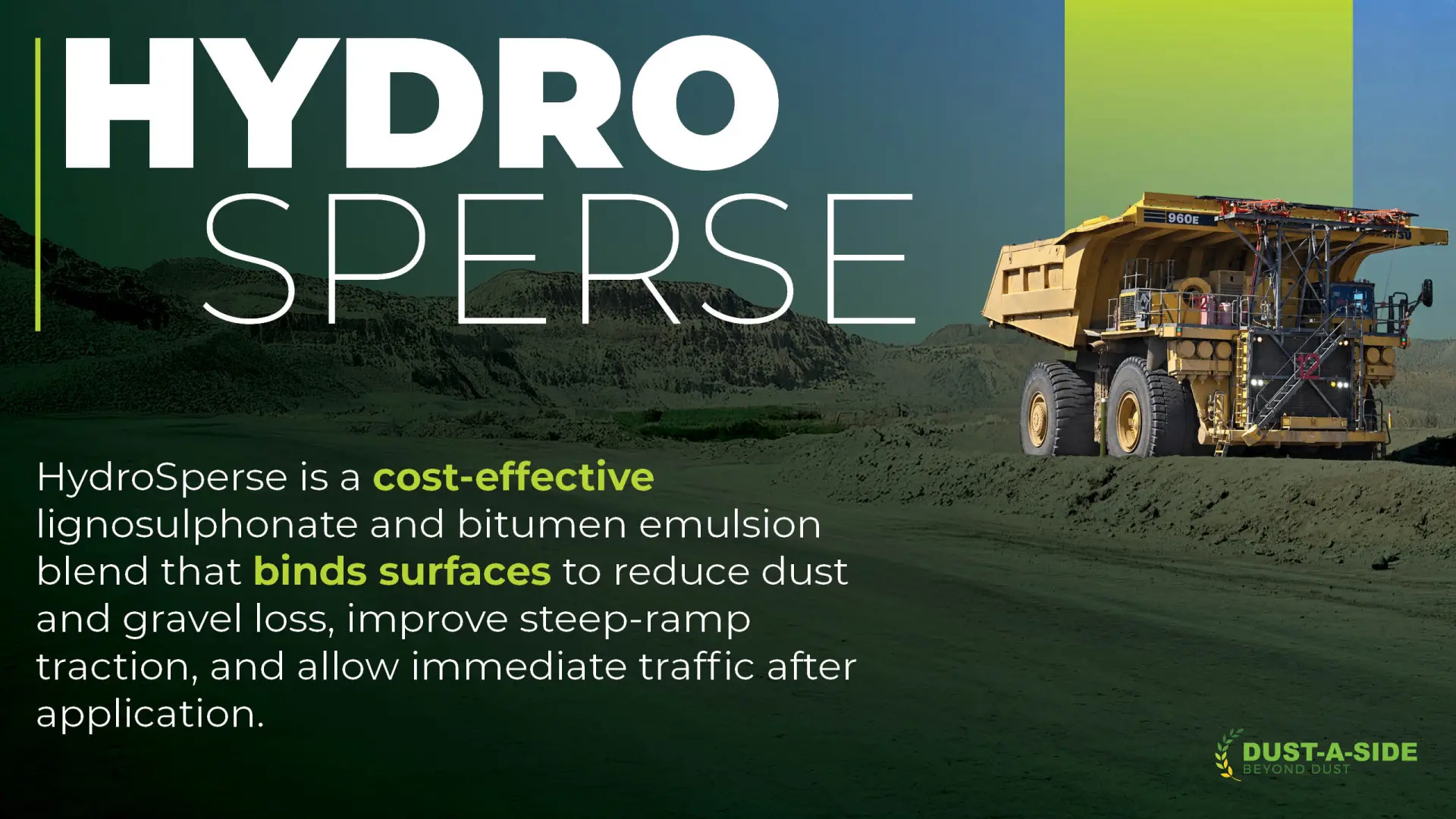 HydroSperse™: Bind Surfaces. Reduce Dust. Improve Traction. | Dust-a-Side
