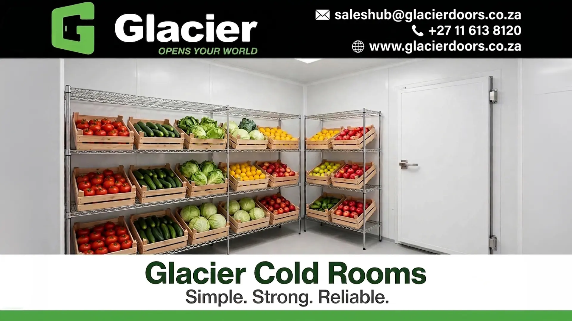 Glacier cold rooms: Simple. Strong. Reliable. | Enquire for custom pricing