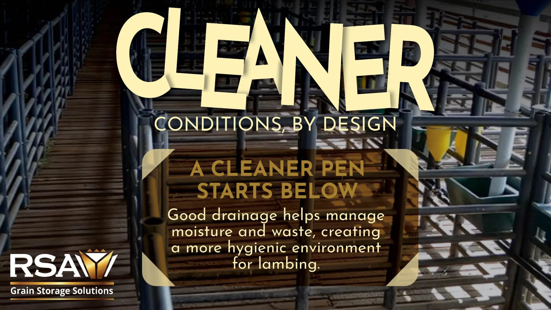 Cleaner conditions, by design: RSA Grain hygienic drainage lambing pens 