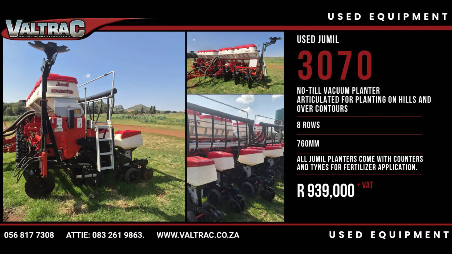 Used Jumil 3070 | No-till vacuum planter 8-rows | Valtrac