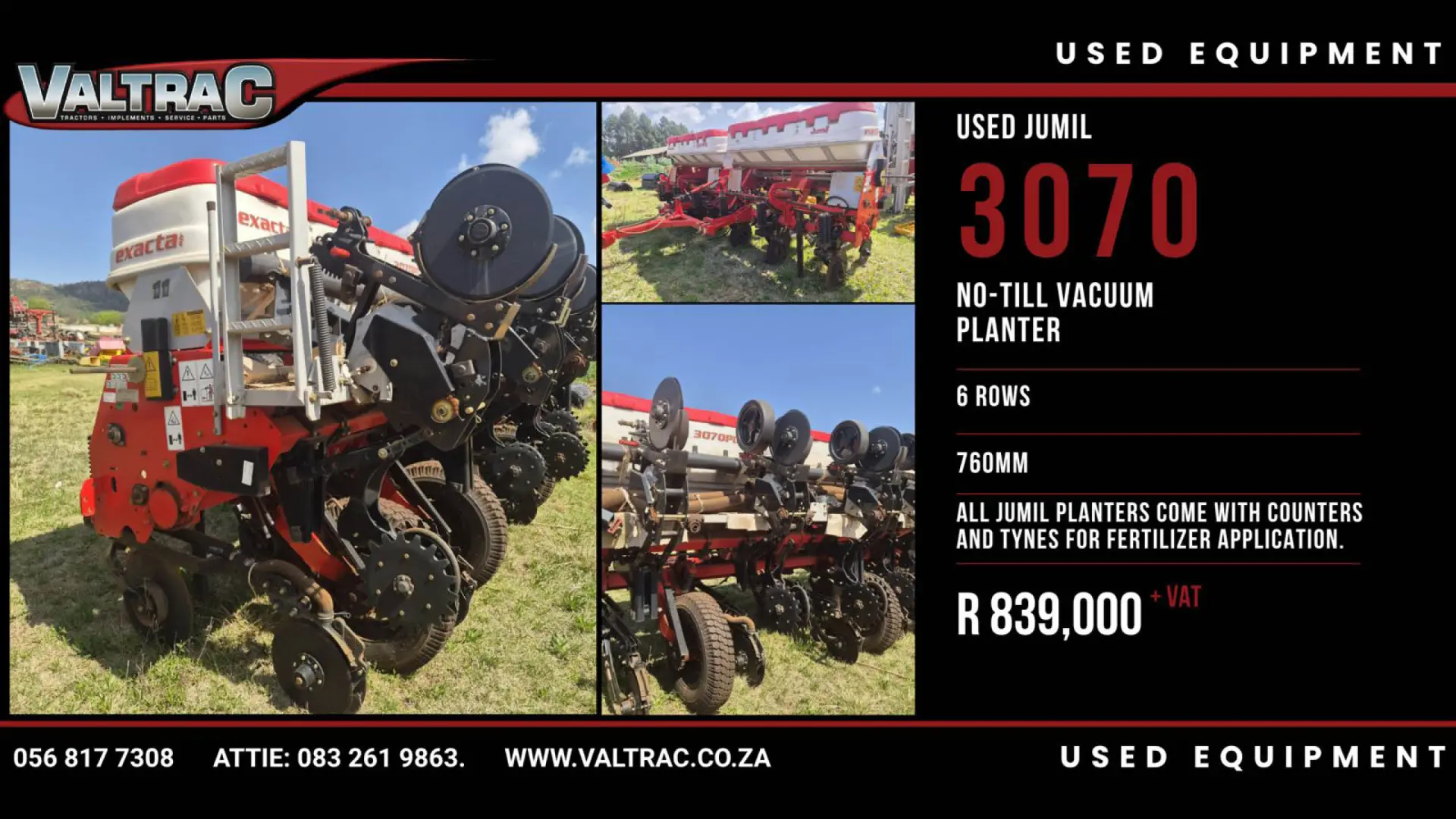 Used Jumil 3070 | No-till vacuum planter 6-rows | Valtrac