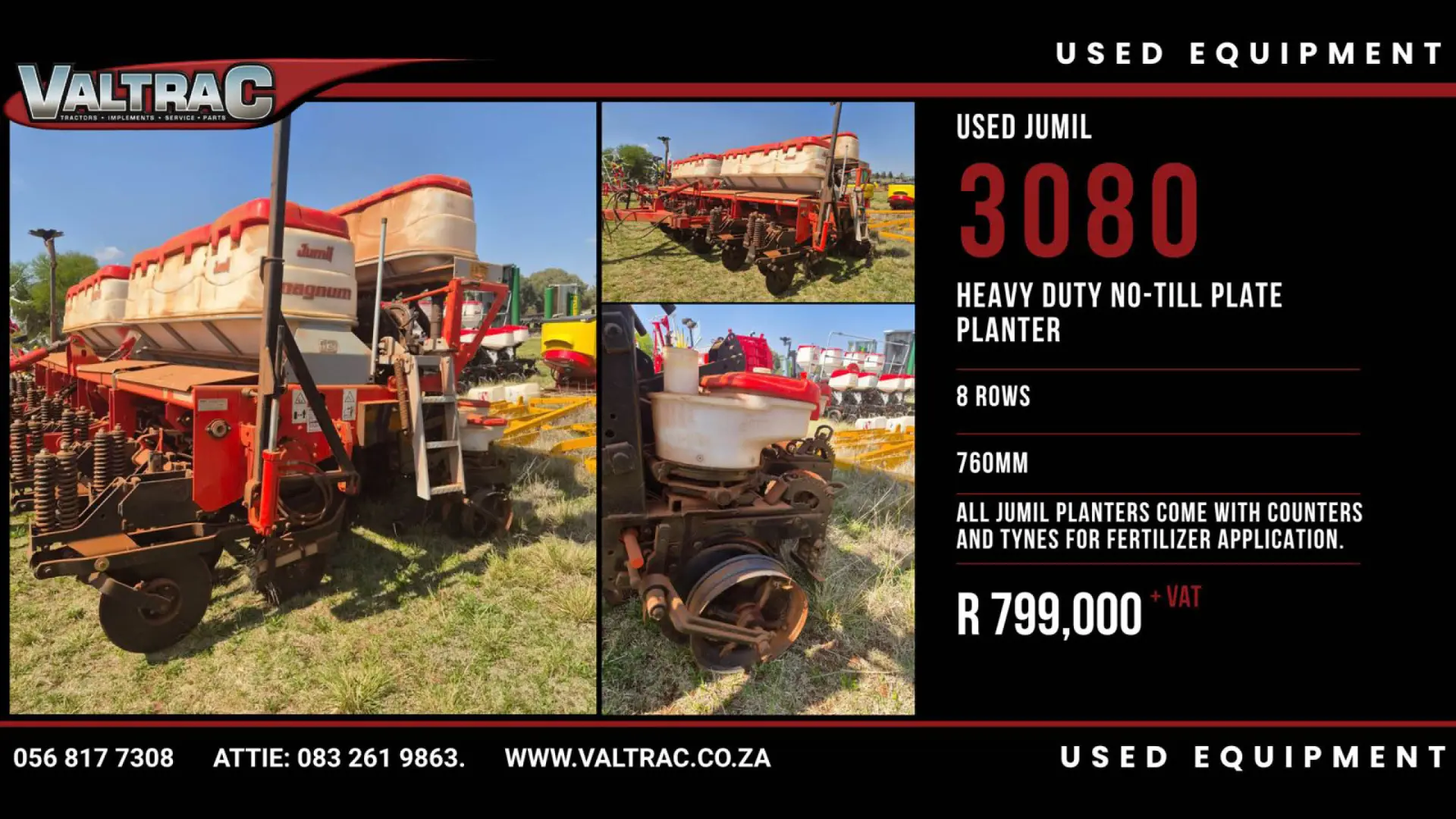 Used Jumil 3080 | No-till plate planter 8-rows | Valtrac