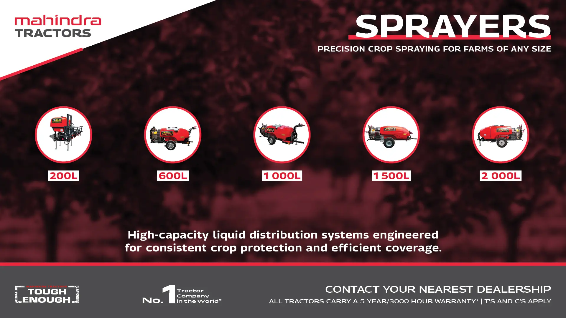 Sprayers 600 L / 2000 L | Mahindra Tractors