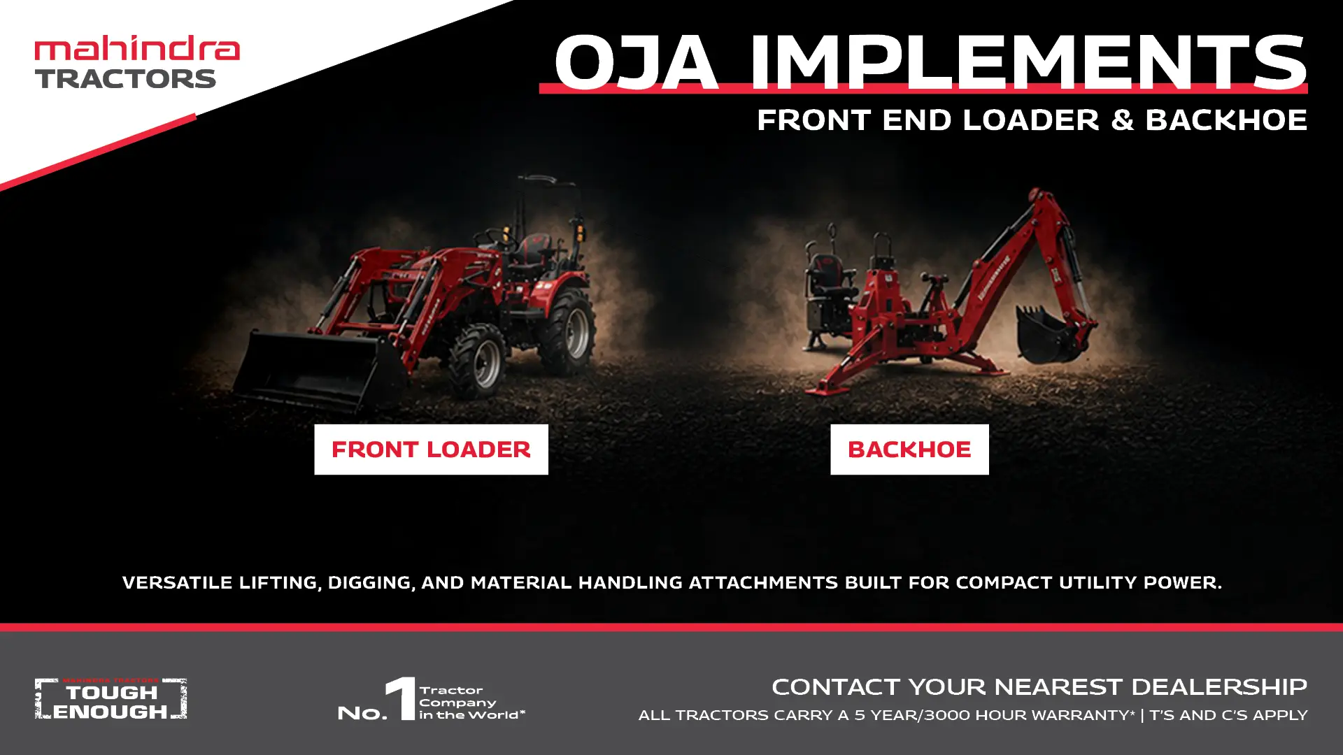 OJA Implements – Front loader, Backhoe | Mahindra Tractors