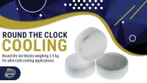 Round the clock cooling | Round Dry Ice blocks weighing 2.5 kg for ultra-cold cooling applications | Dry Ice 4 Farming