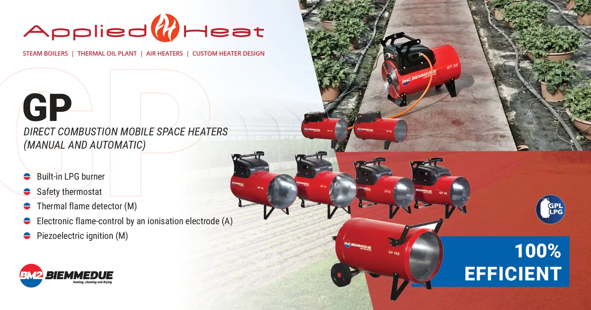 GP Direct combustion mobile space heaters (Manual and automatic) | Applied Heat