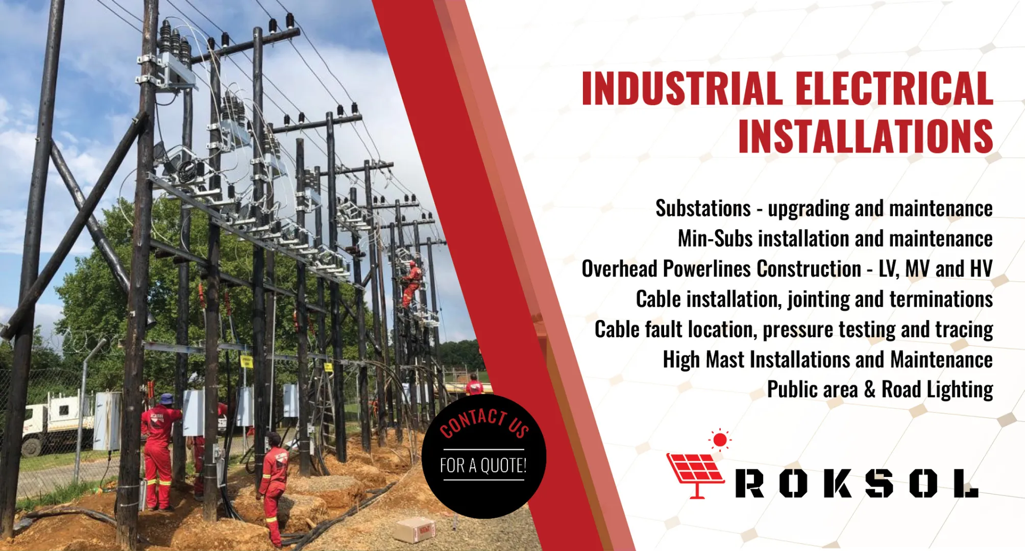 Industrial electrical installations | Roksol Solar Solutions