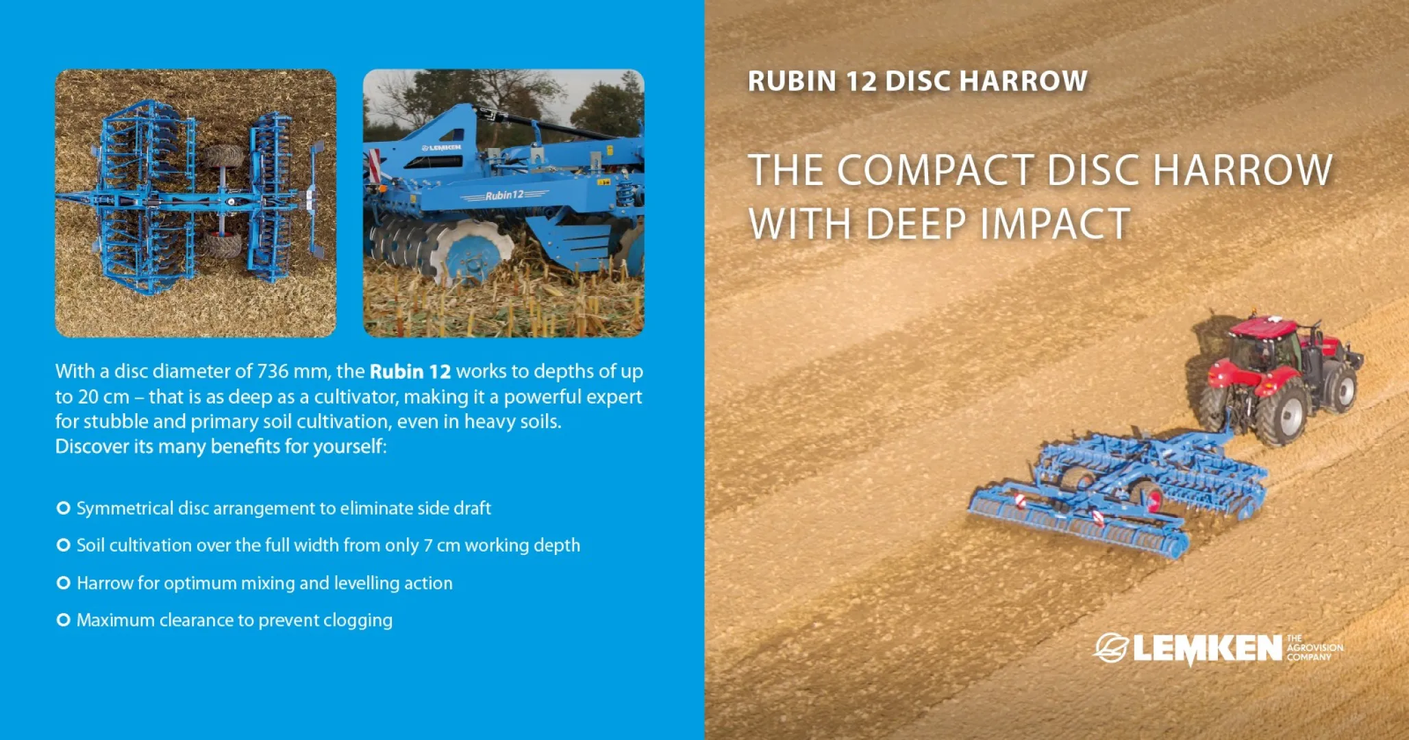 Rubin 12 disc harrow | The compact disc harrow with deep impact | LEMKEN