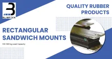 Rectangular sandwich mounts with 100-500 kg load capacity | Blimptek Rubber Products