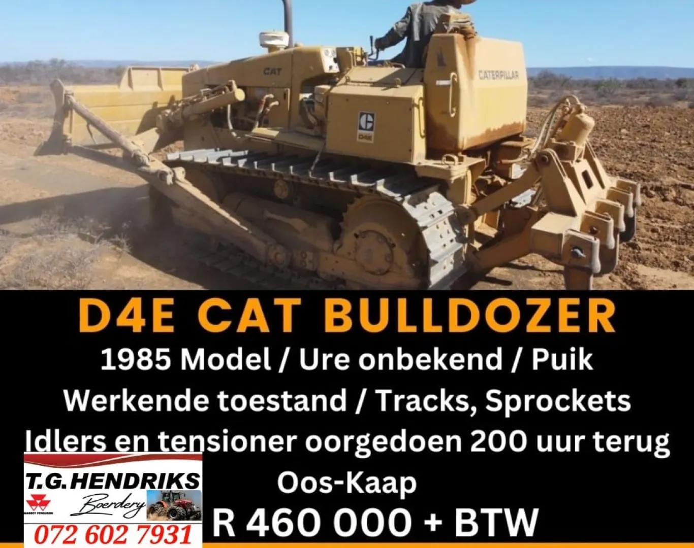D4E CAT Bulldozer | T.G Hendriks boerdery