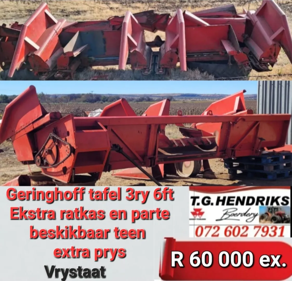 Geringhoff tafel 3 ry 6 ft | T.G Hendriks boerdery