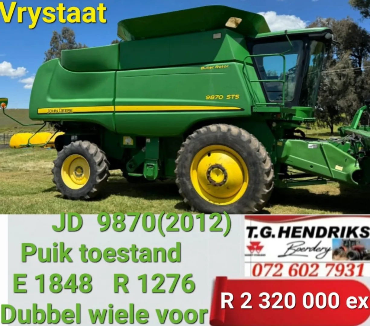 2012 John Deere 9870 | T.G Hendriks boerdery