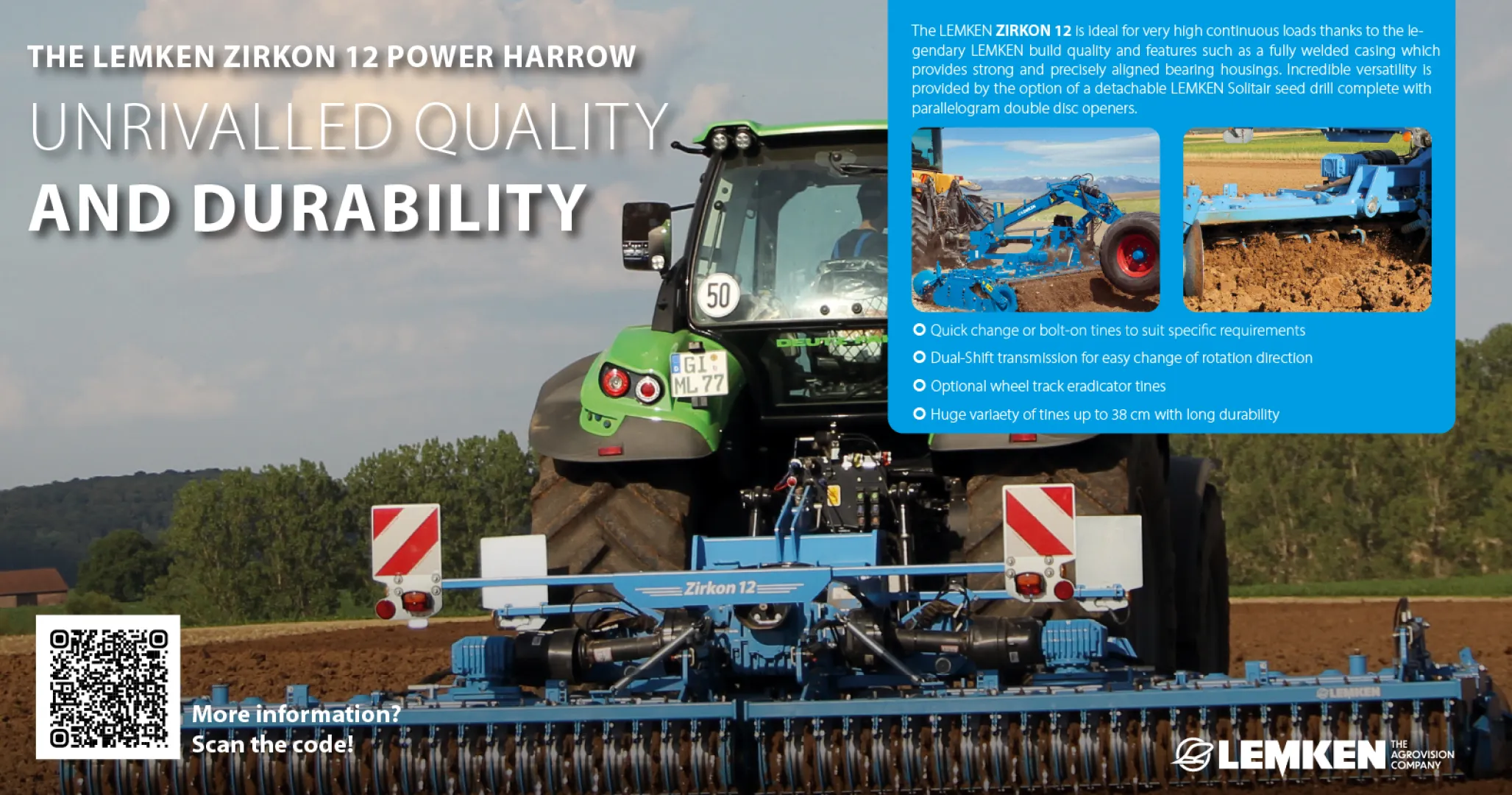 LEMKEN Zirkon 12 power harrow