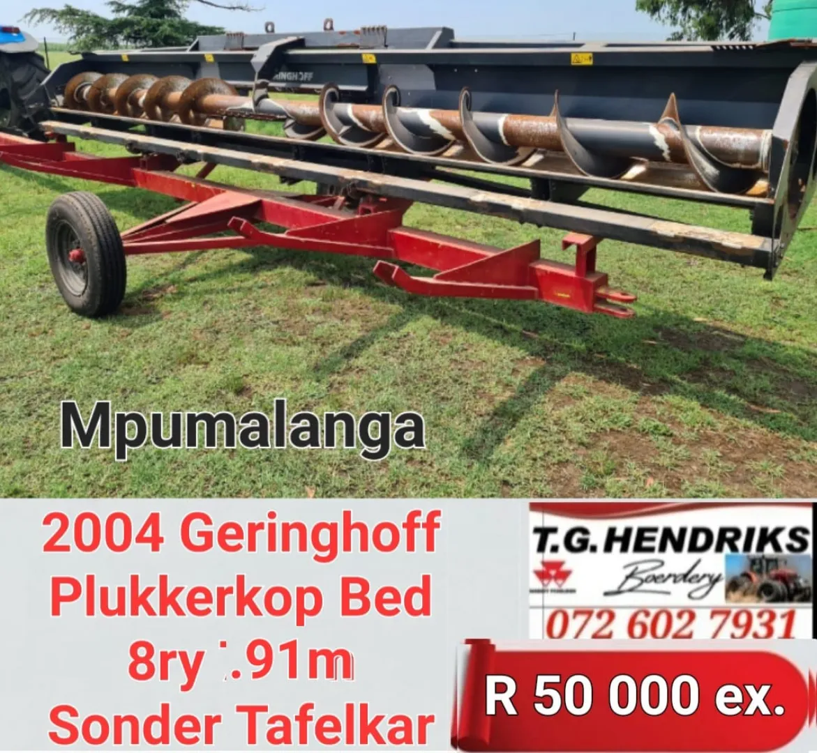 2004 Gerringhoff plukkerkop bed | T.G Hendriks boerdery