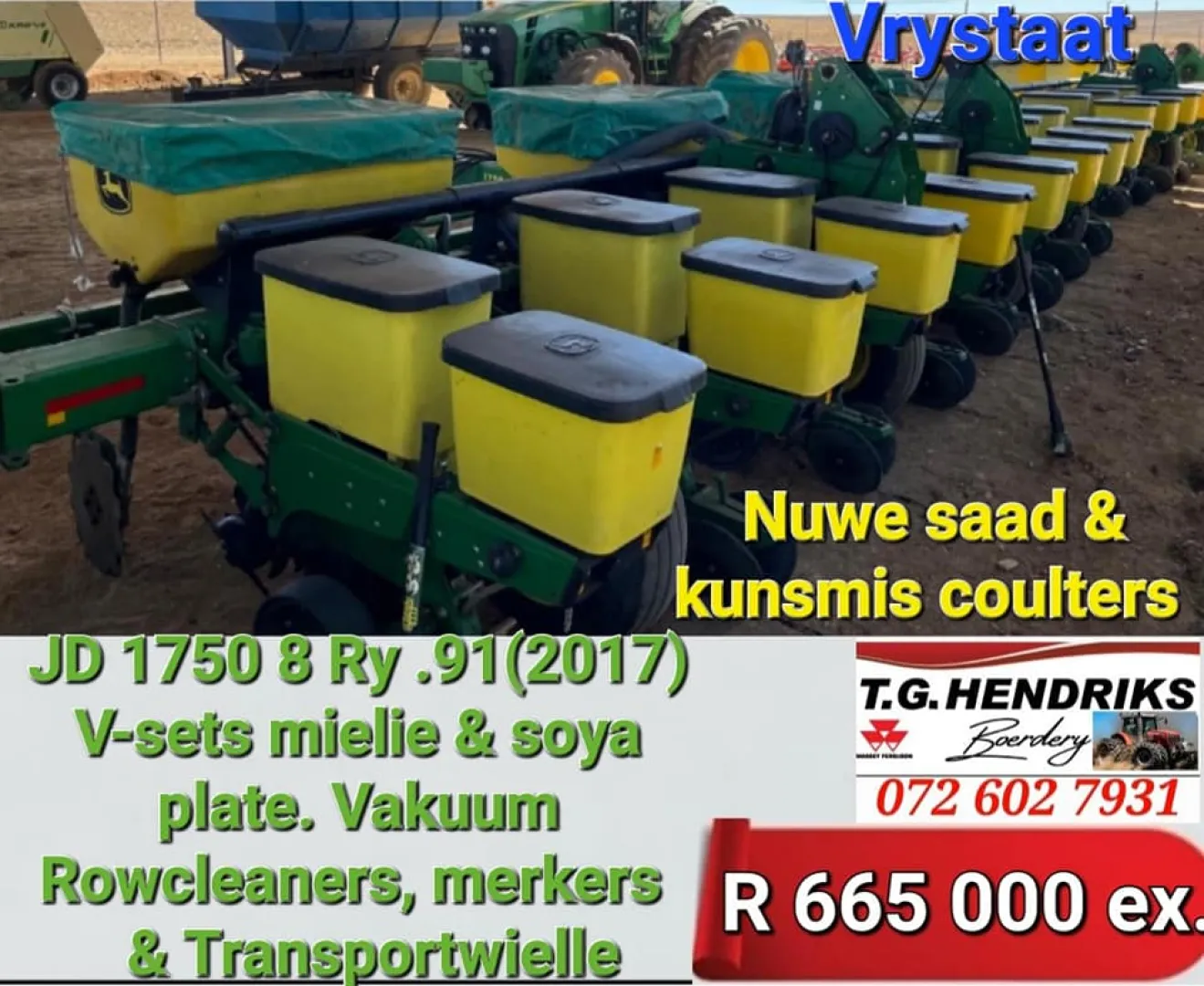 2017 John Deere 1750 8 ry .91 | T.G Hendriks boerdery
