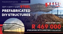 Steel prefabricated DIY structures | 15m x 50m x 4.5m | LTM Engineering & Construction