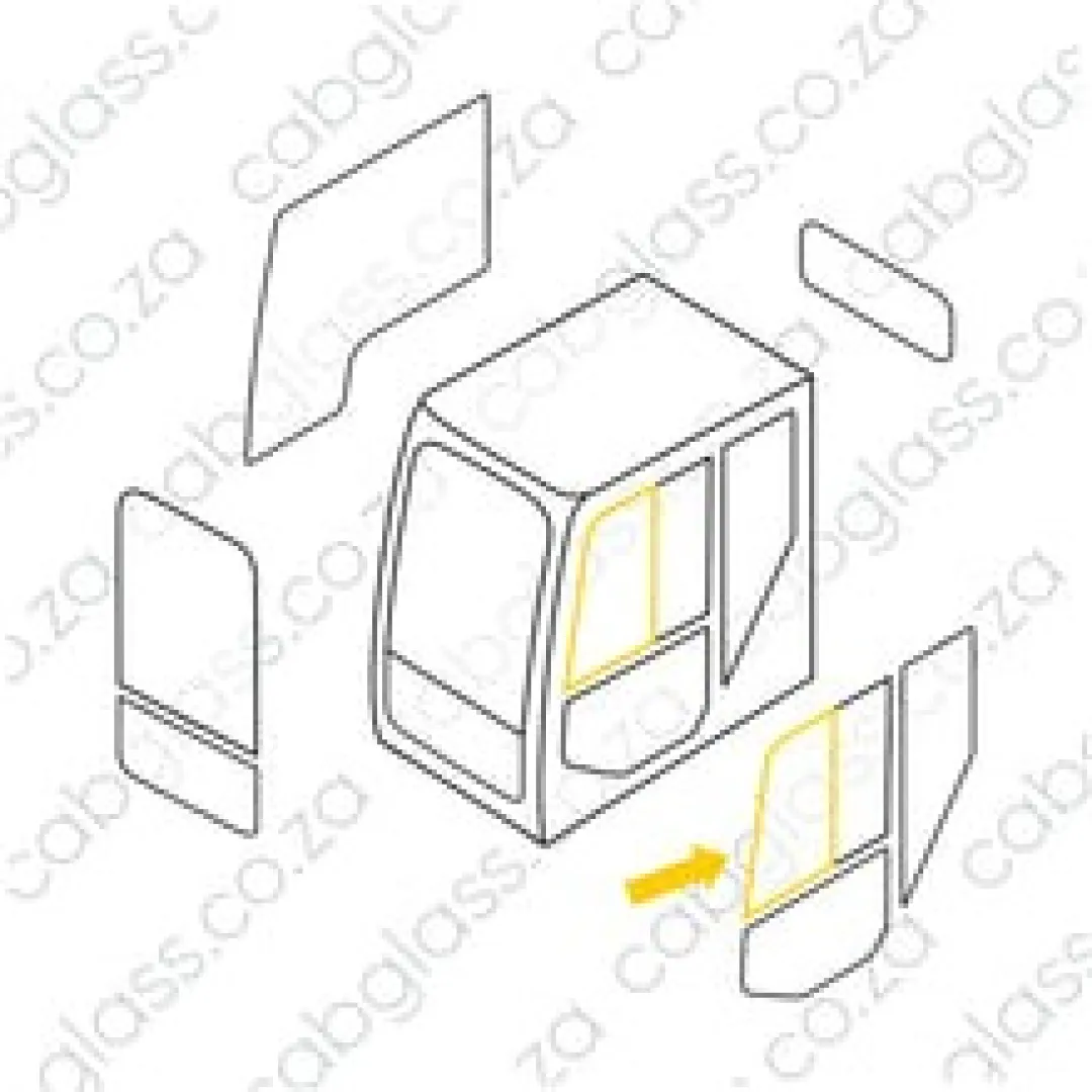 DOOR FRONT SLIDER | SOILMEC SR80C DRILLING RIG | Cabglass