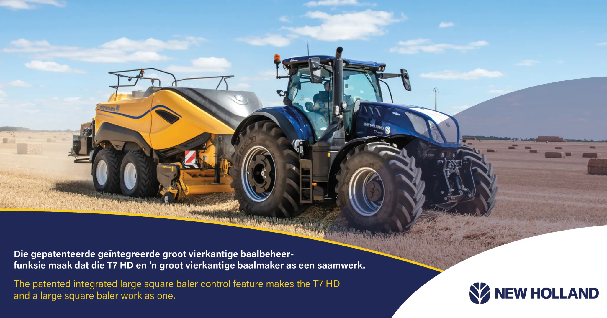 Large square baler control feature makes the T7 HD and a large square baler work as one