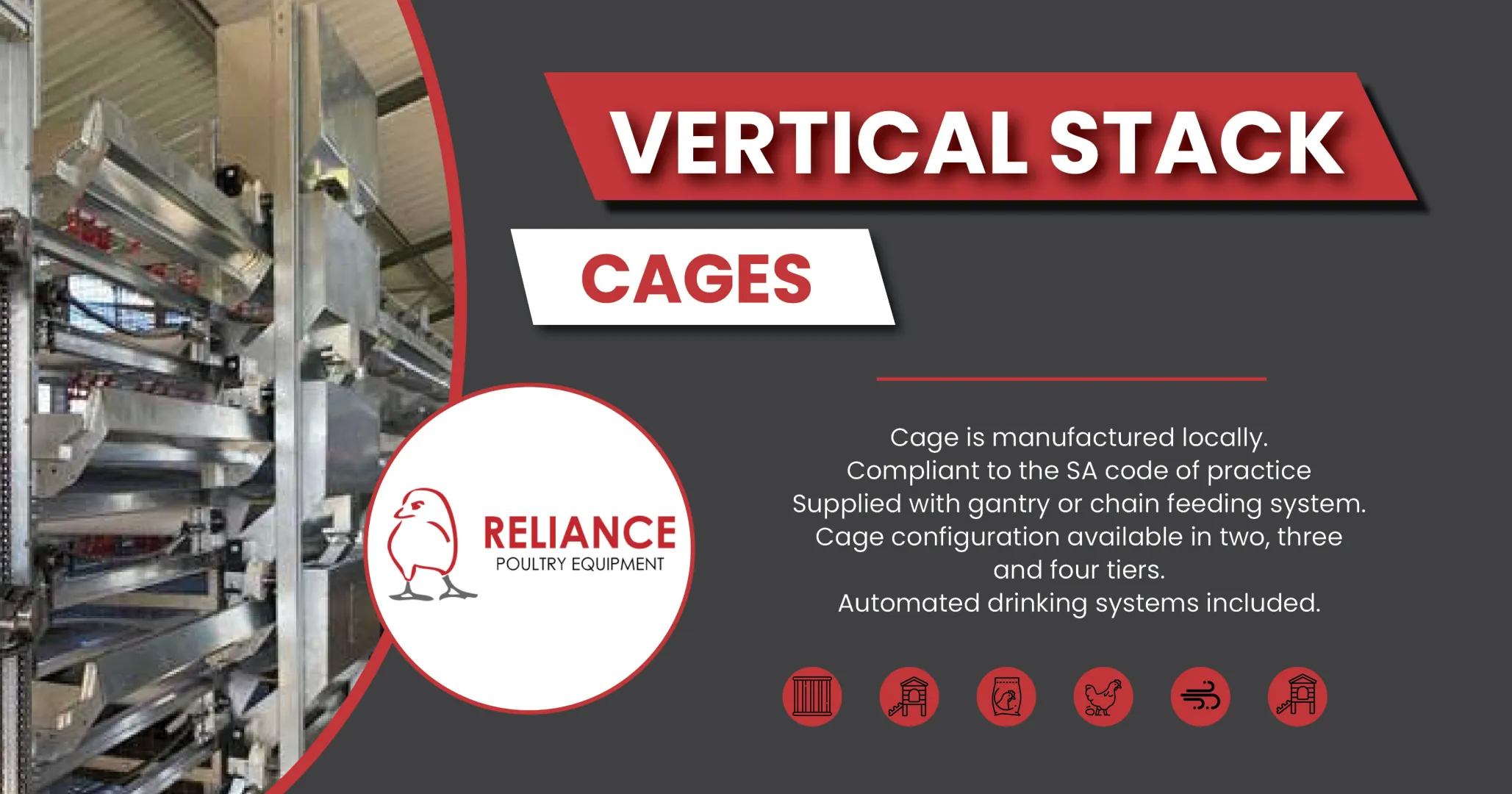 The Vertical cage system | Reliance Poultry Equipment