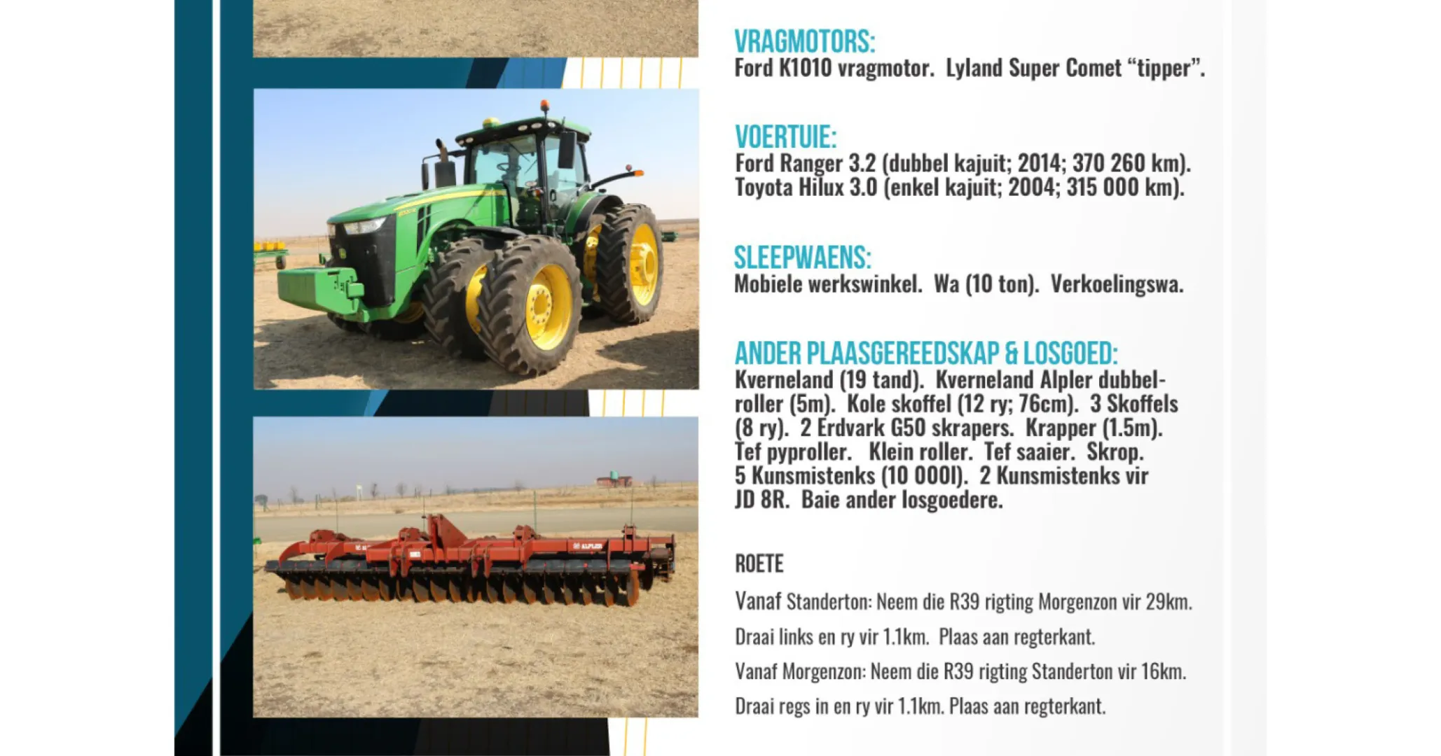 Publieke veiling van lewendehawe &amp; implemente! | 3 September 2024 | Standerton/Morgenzon