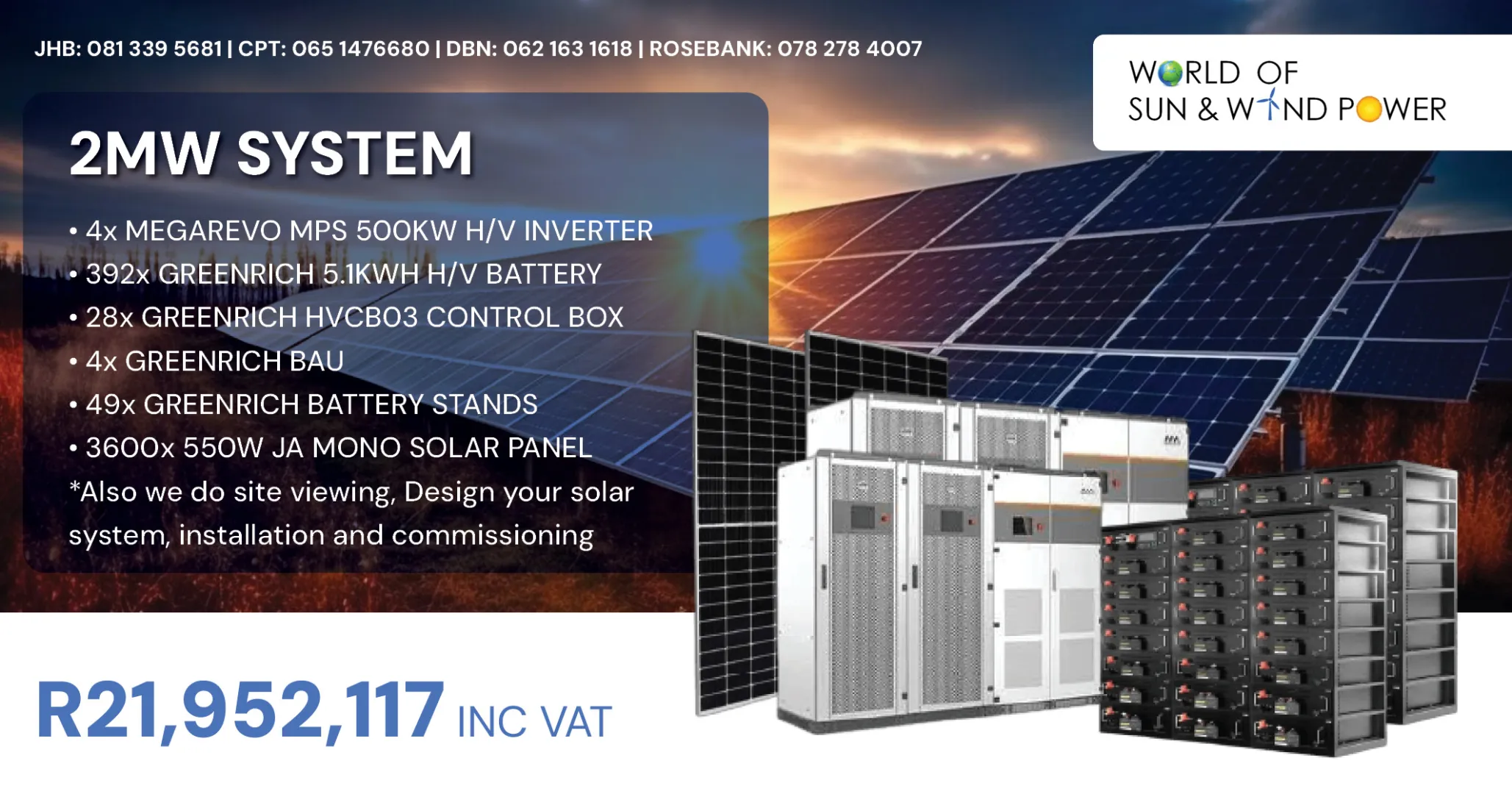 2MW Solar system | World of Sun &amp; Wind Power